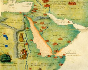 Äthiopien, das Rote Meer und Saudi-Arabien, aus einem Atlas der Welt in 33 Karten, Venedig, 1. September 1553 (Detail)